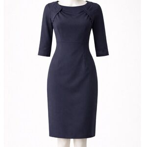 Elie Tahari Navy Long Sleeve Dress